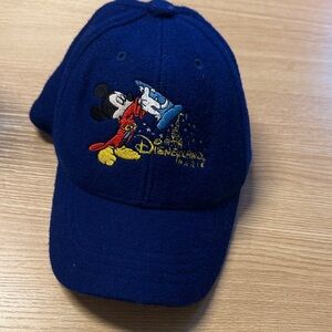 Vintage Disneyland Paris Sorcerer Mickey Youth Baseball Cap Navy Blue